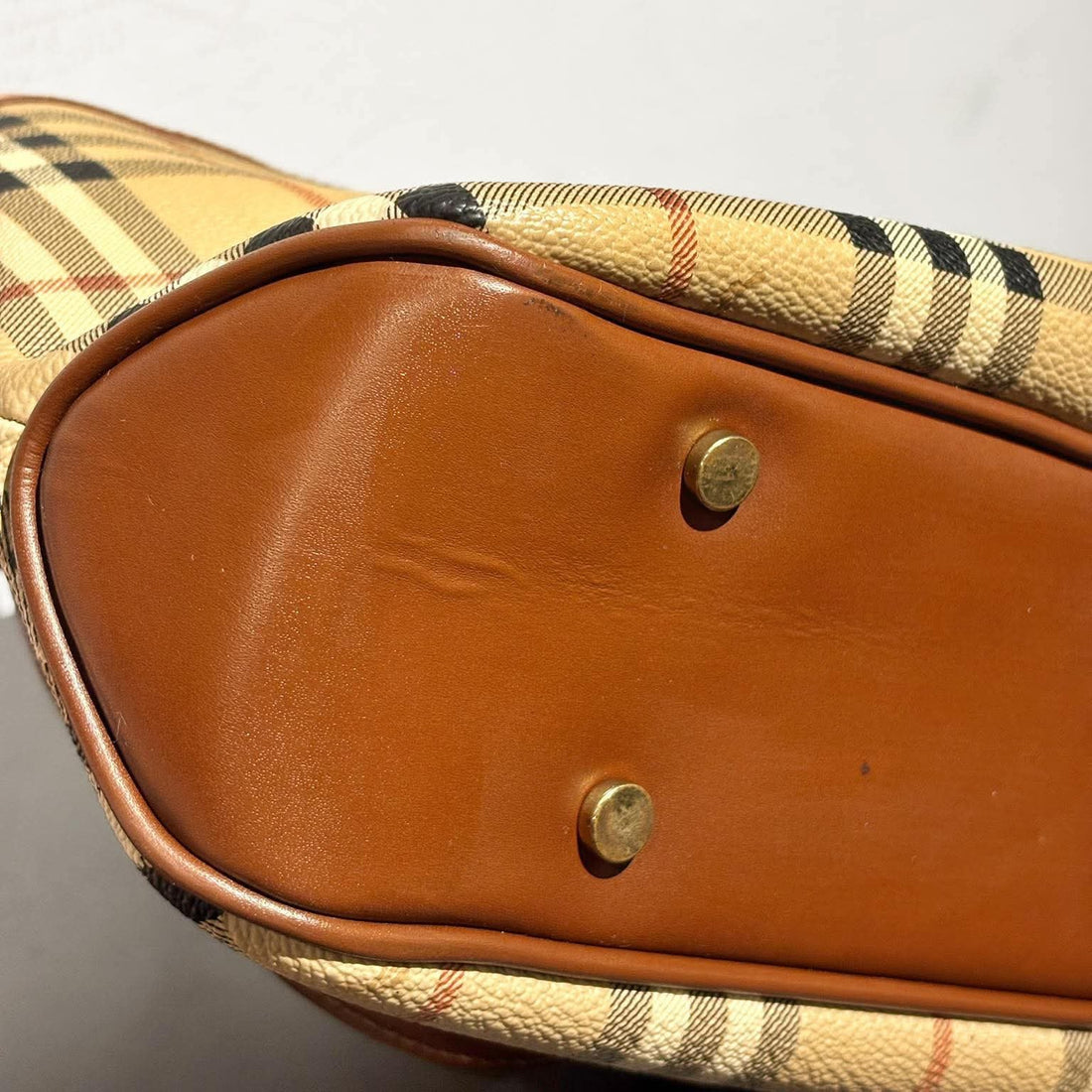 Burberry Haymarket Check Coated Canvas Handbag (Pre-owned)