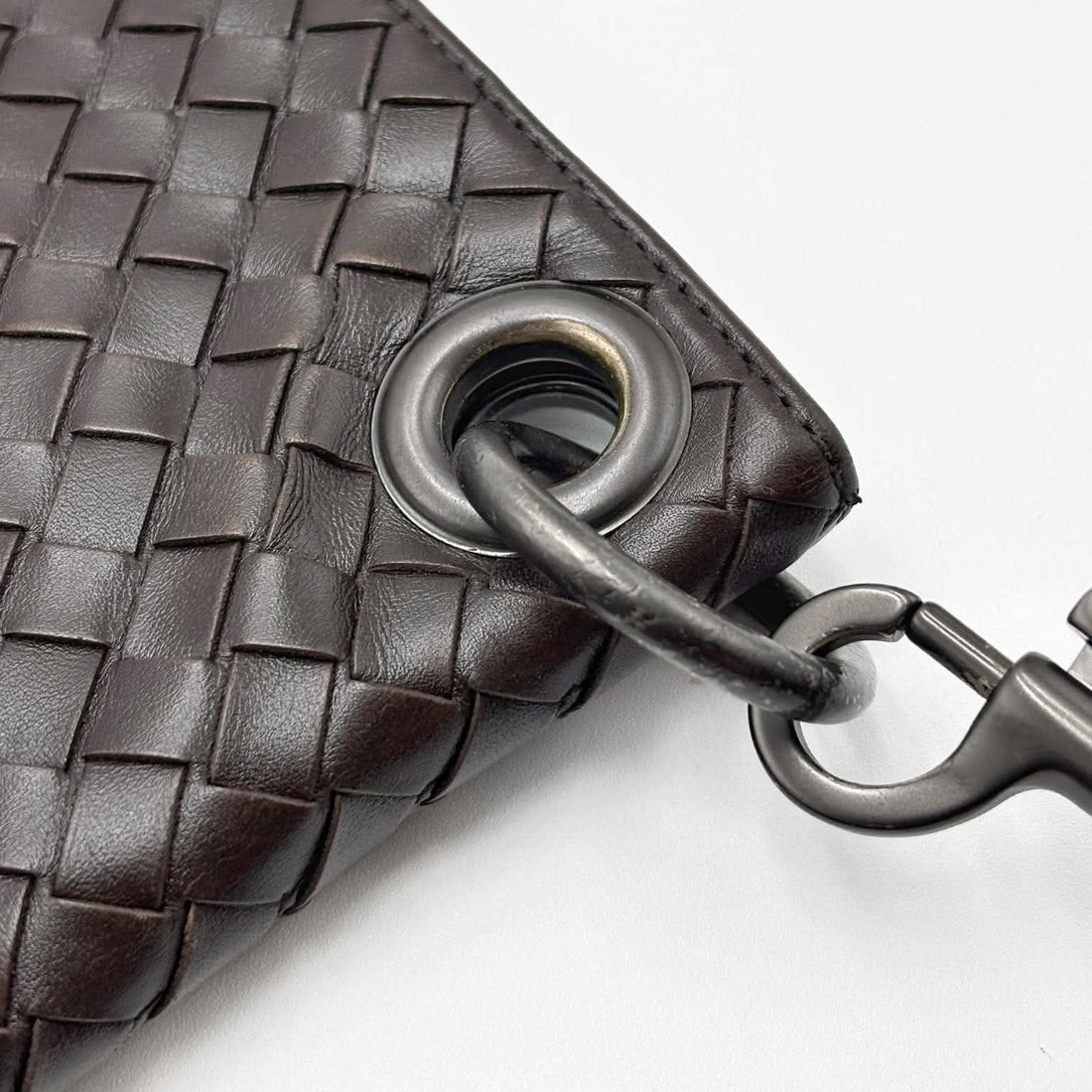 Bottega Veneta Leather Intrecciato Crossbody Bag Brown (Pre-owned) CT4GGDJ9