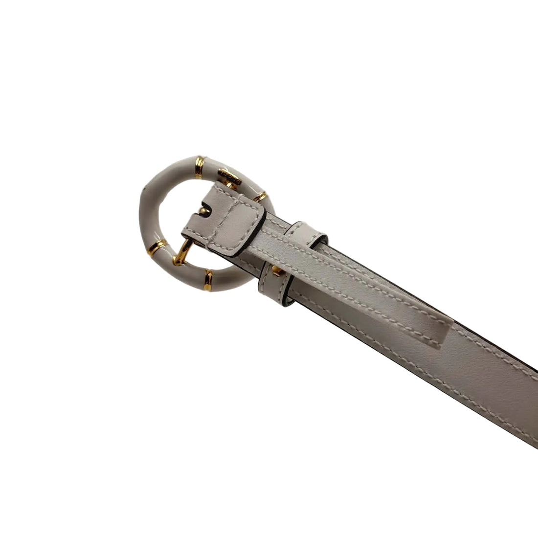 Gucci Gold Rope G Buckle Belt White