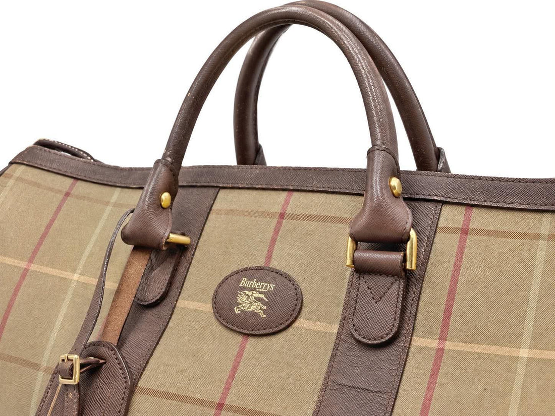 Burberry Nova Check Canvas Boston Bag (Pre-owned) QJBH72R