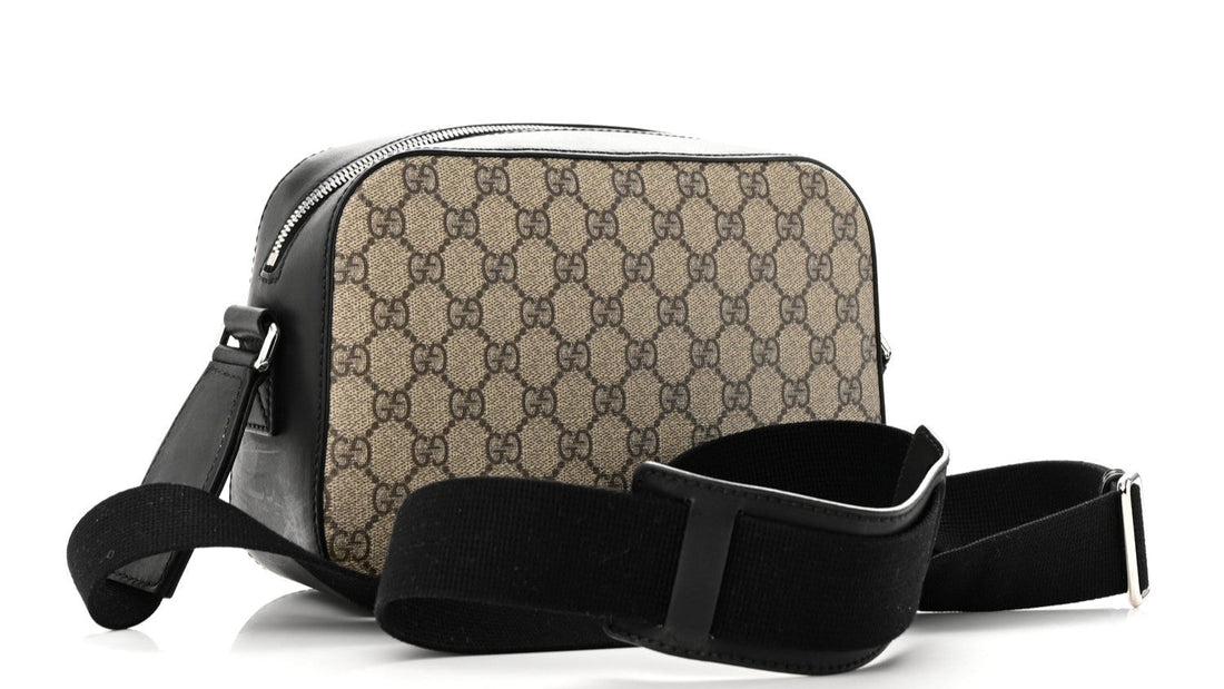 GUCCI GG Supreme Canvas Unisex Crossbody Bag Beige/Black