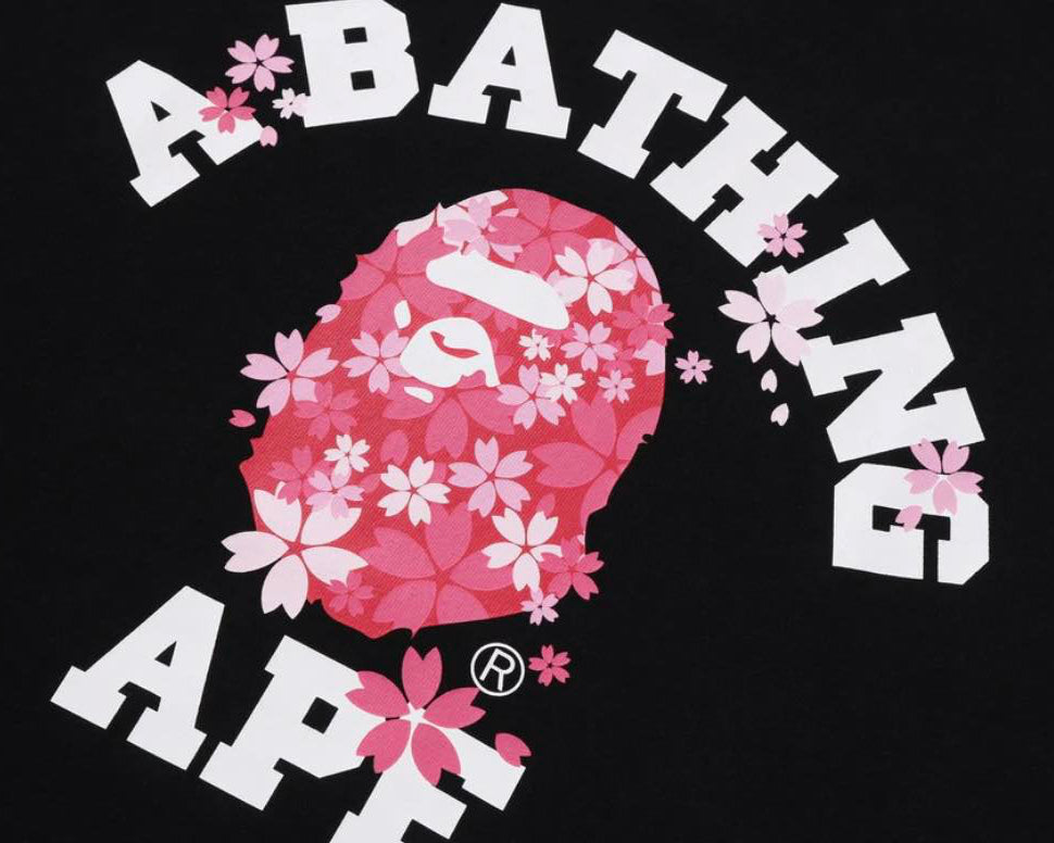 Bape Sakura College Tee Black
