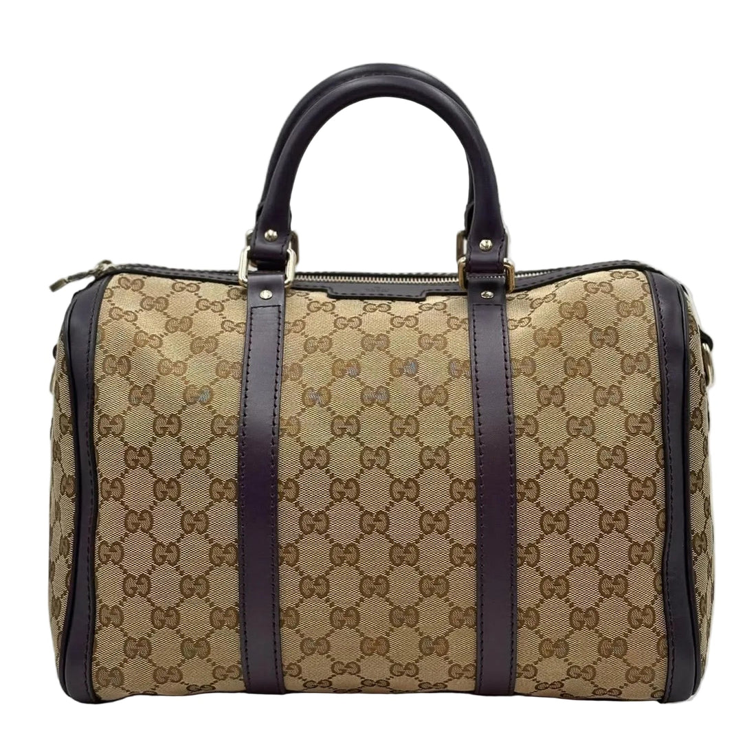 Gucci Beige/Purple GG Canvas Medium Joy Boston Bag W/Shoulder Strap (Like new)