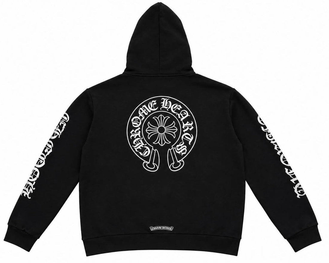 Chrome Hearts Plus Cross Allover Print With Horseshoe Logo Zip Hoodie