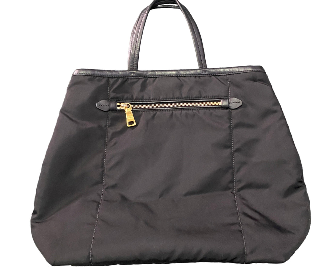 Prada Tessuto Saffiano Nylon Tote Bag Black (Pre-owned)