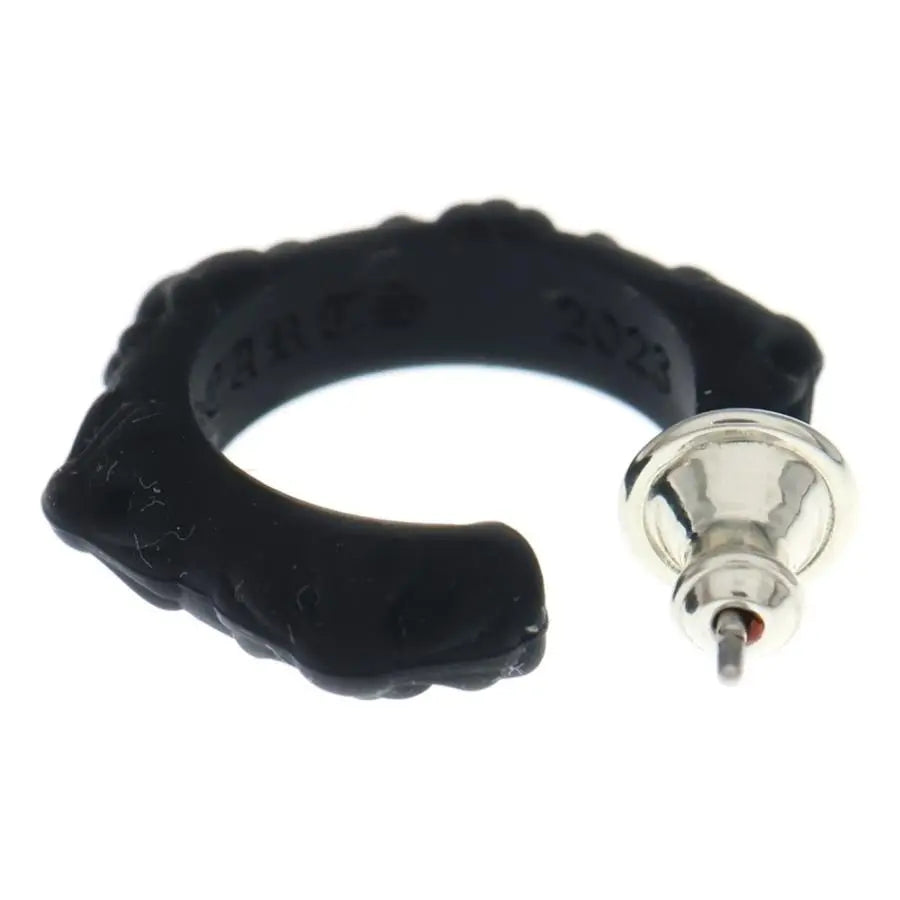 Chrome Hearts Cross Band Hoop Silicone Earring Black