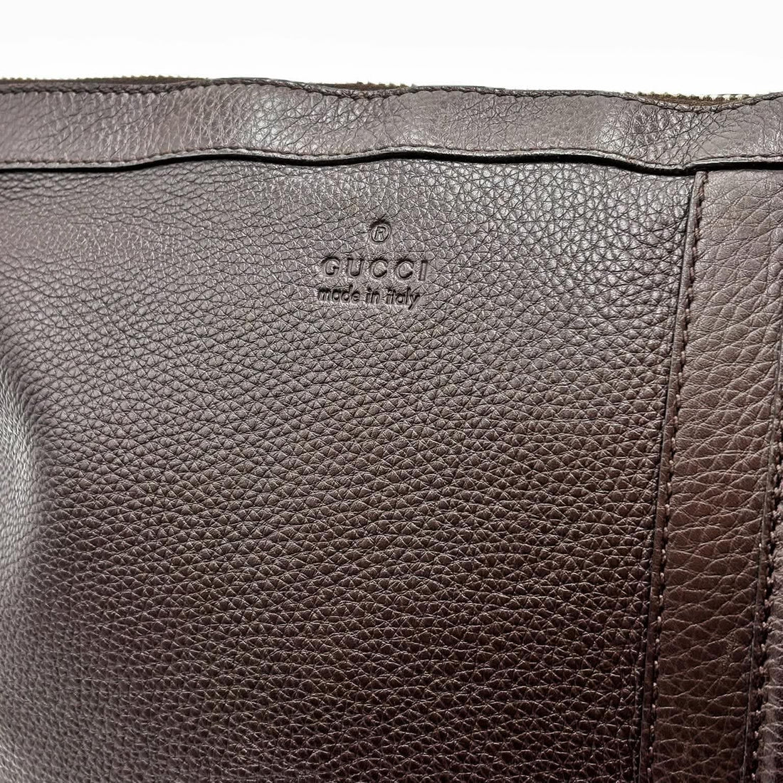 Gucci Leather Messenger Bag Dark Brown (Pre-owned) BRK6X3M
