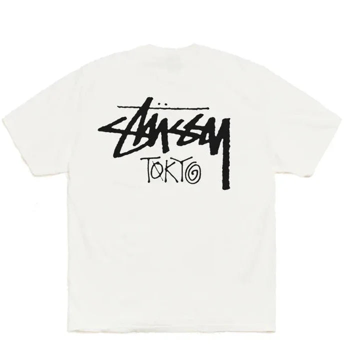 Stussy Stock Logo Tokyo Tee White