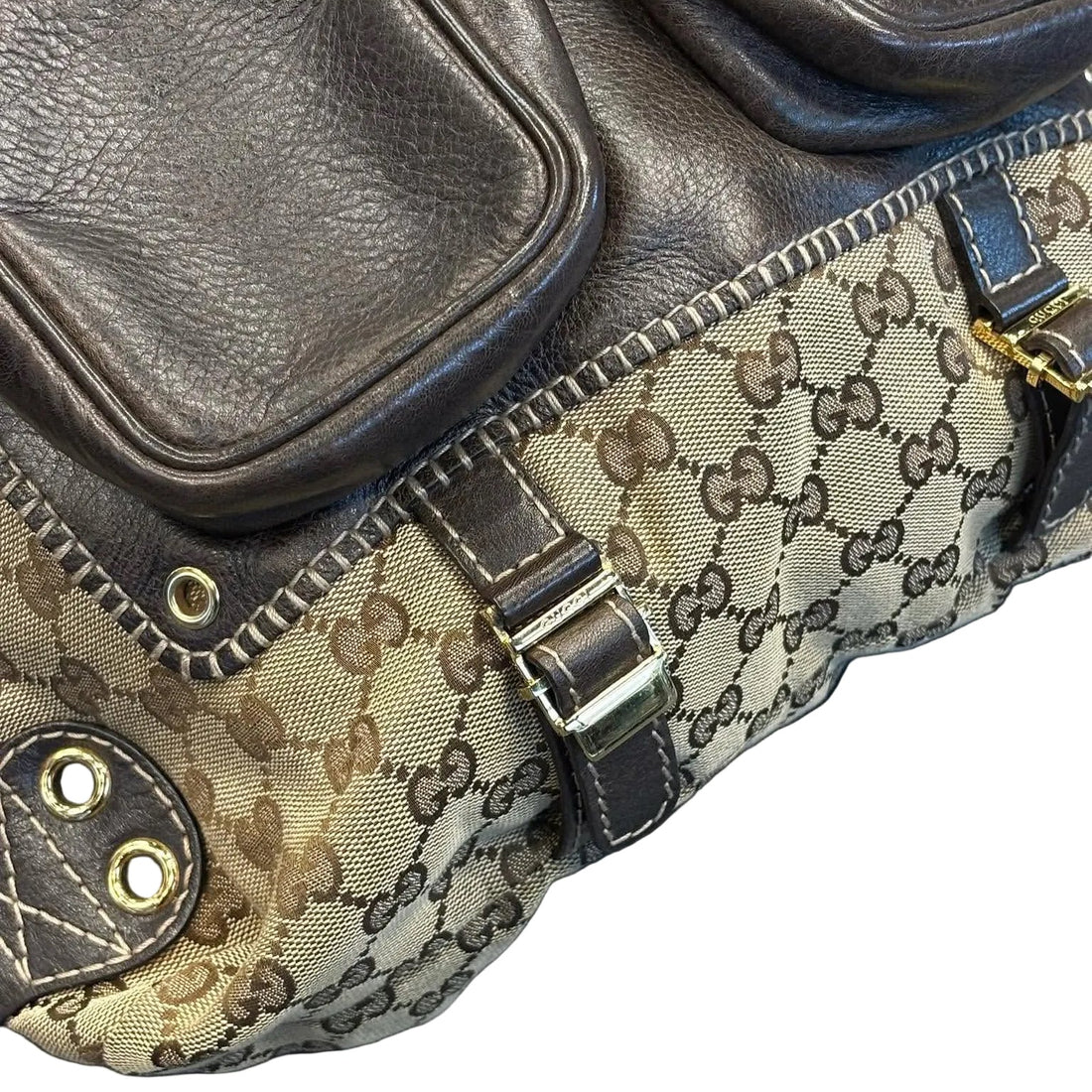 Gucci Monogram Medium Darwin Convertible Backpack Brown (Pre-owned)