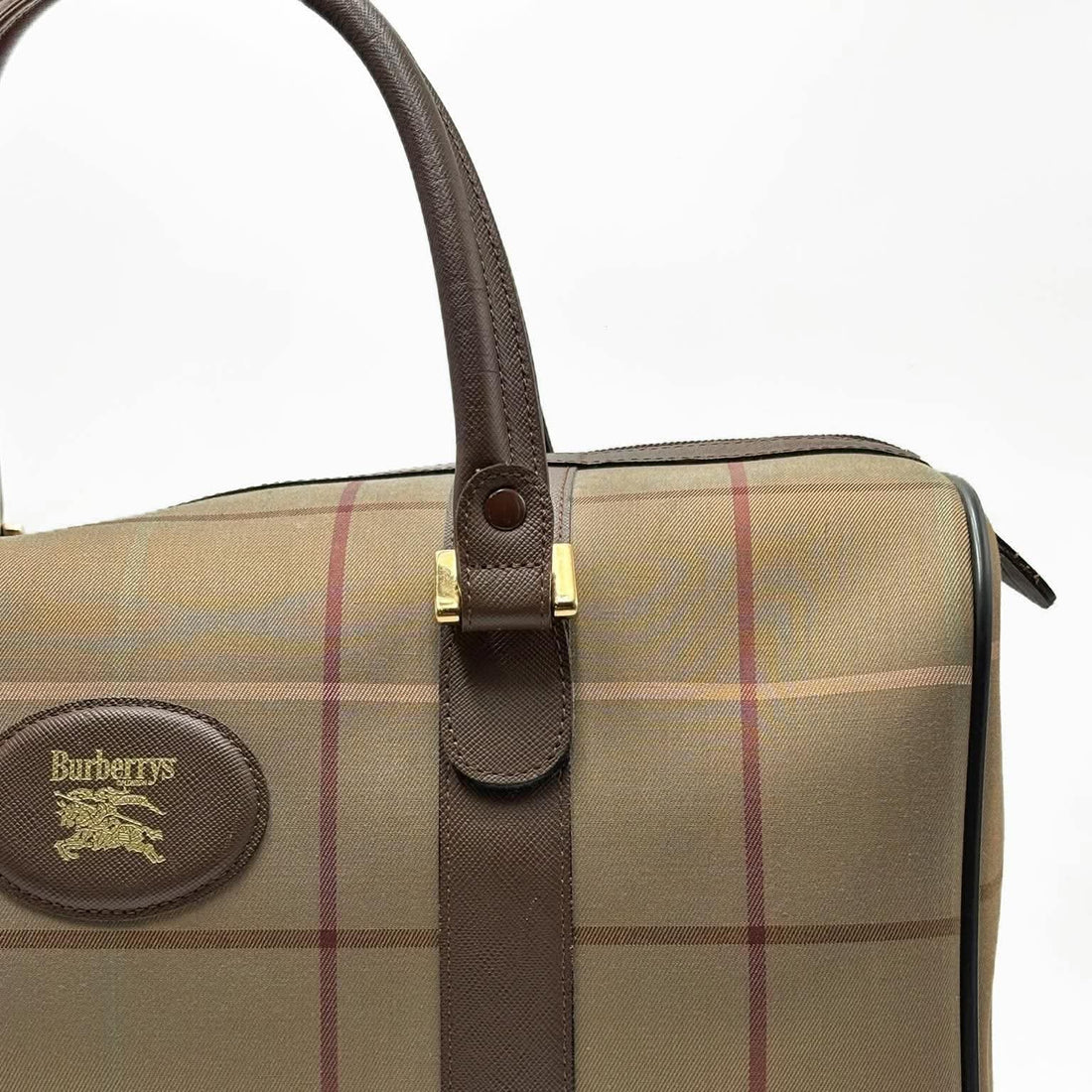 Burberry 20th Century Vintage Check Canvas Boston Bag (Pre-owned)