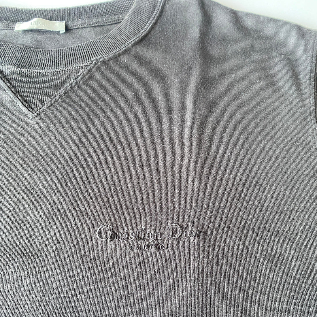 Dior SS23 Solid Logo Cotton Jersey Short Sleeve T-Shirt Men’s Black (Pre-owned)