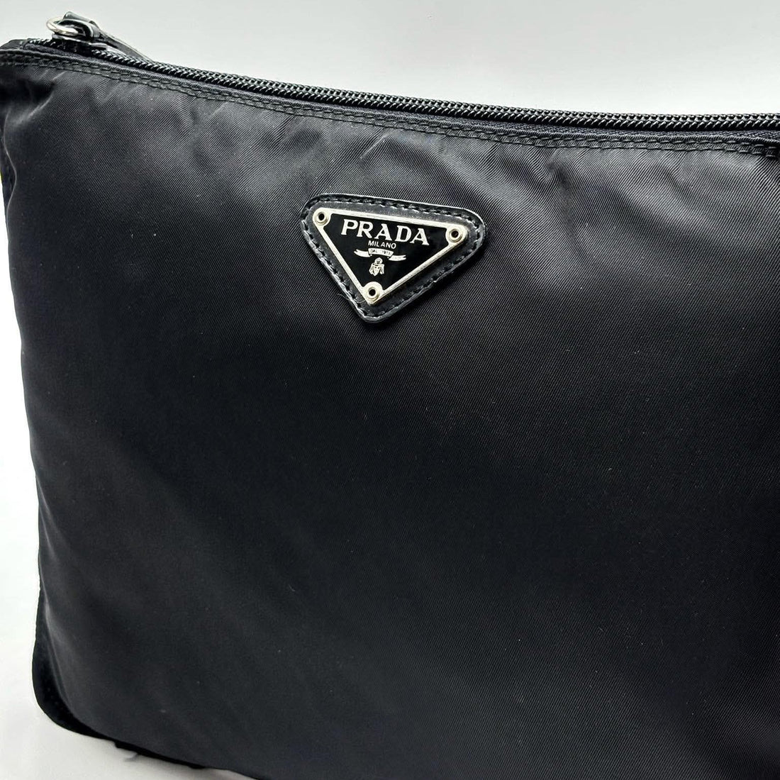 Prada Vela Nylon Pouch Black (Pre-owned)