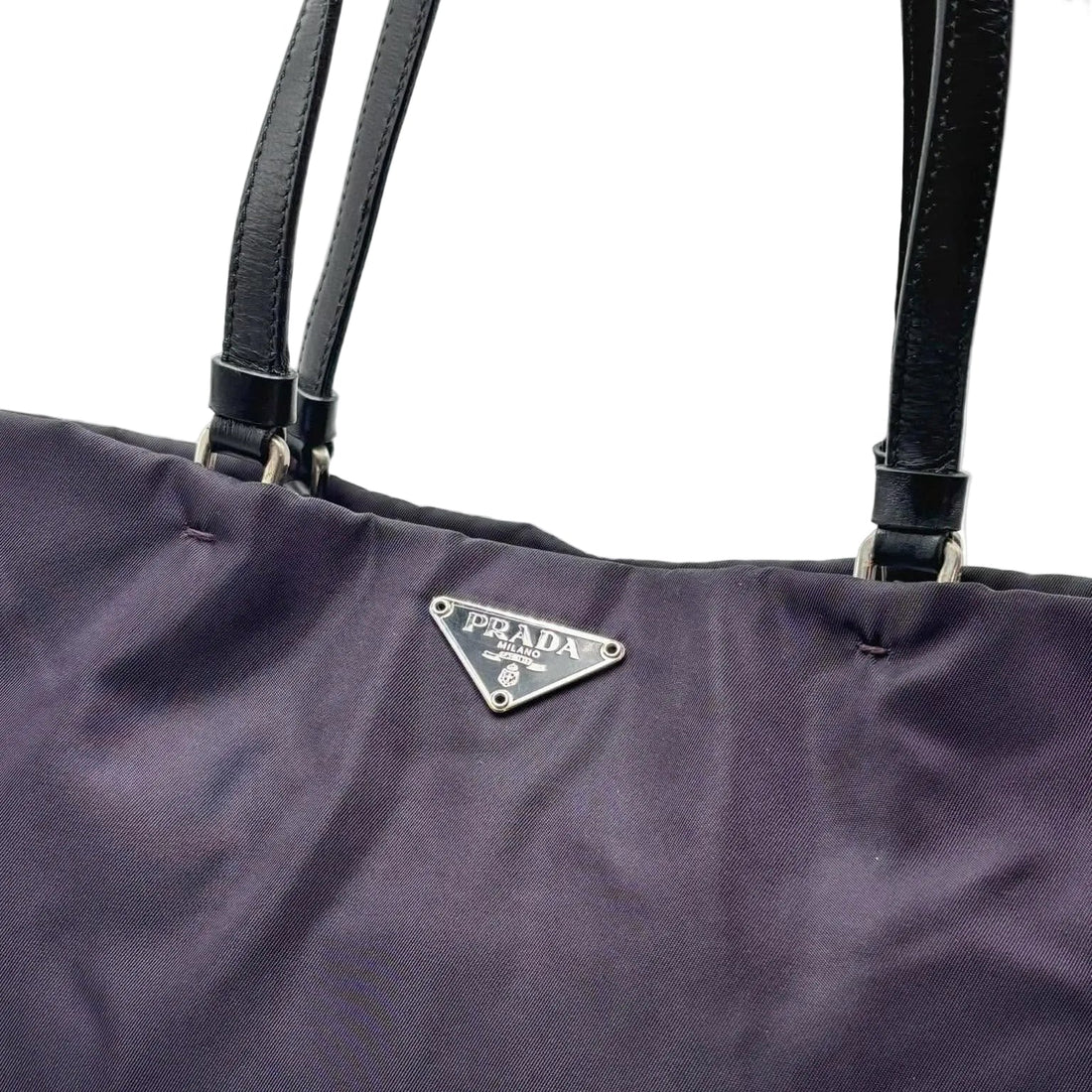 Prada Tessuto Nylon Shoulder Bag Purple (Pre-owned) QYK7W2D