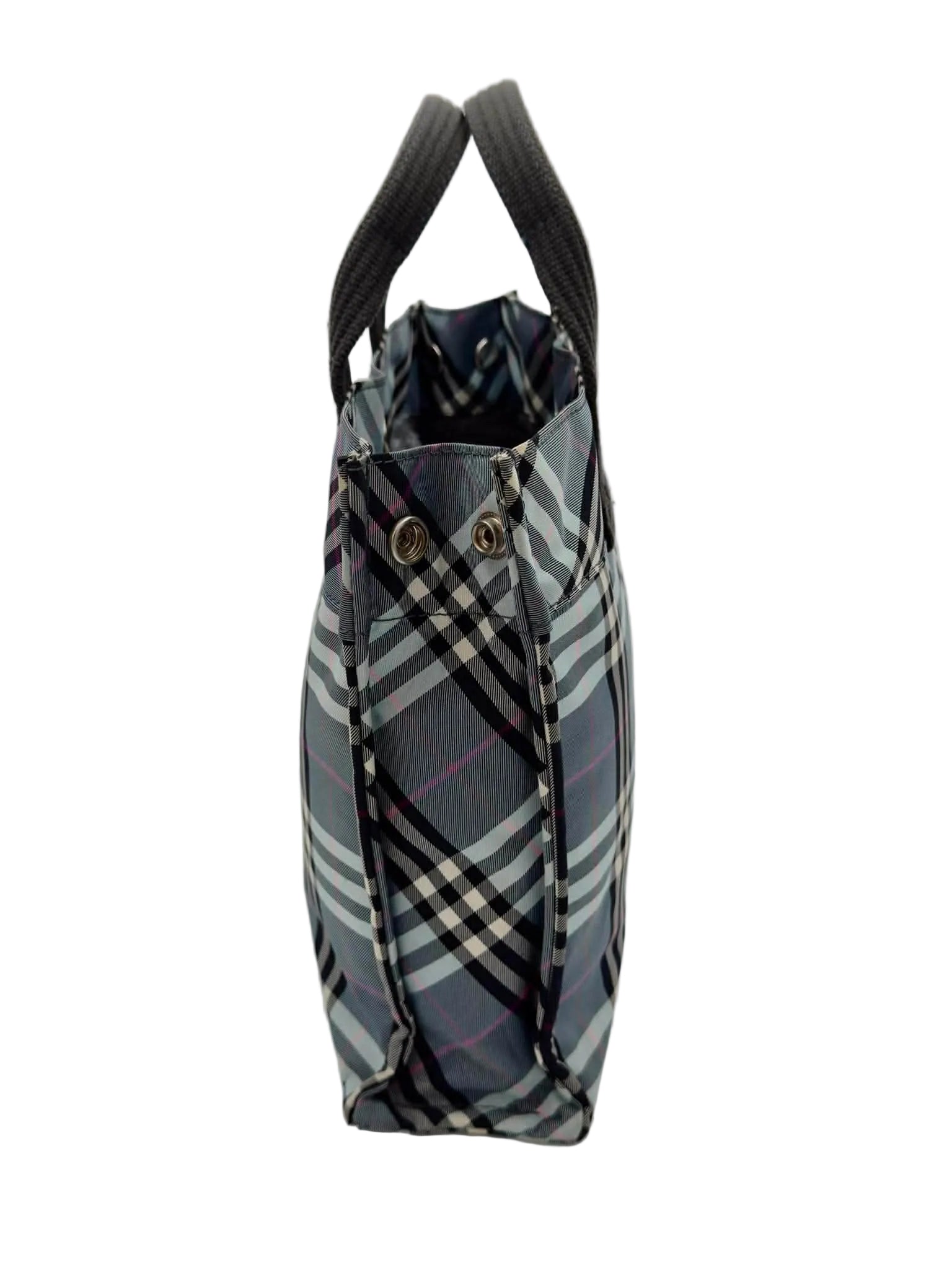 Burberry Blue Label Nova Check Mini Tote Bag in Light Bue Canvas (preo