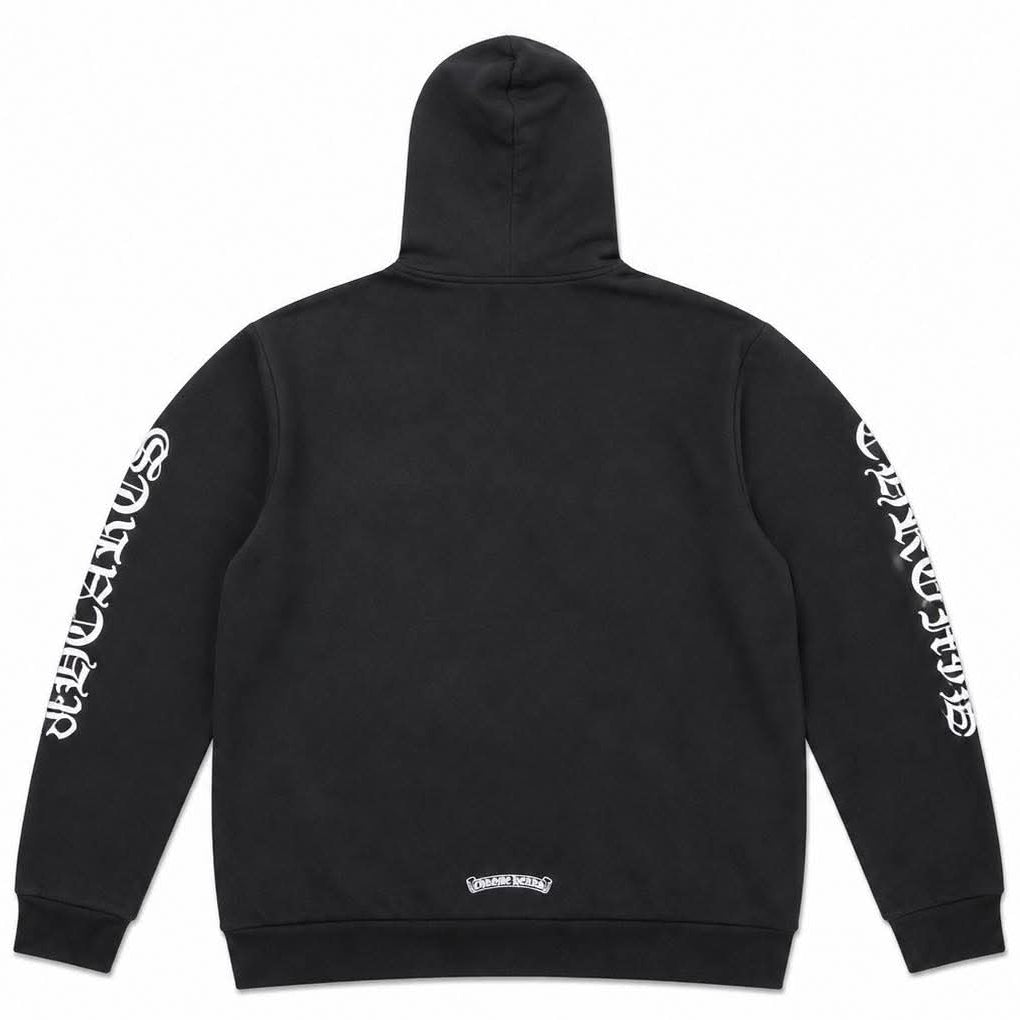 Chrome Hearts Vertical Logo FU Hood Hoodie Black/White