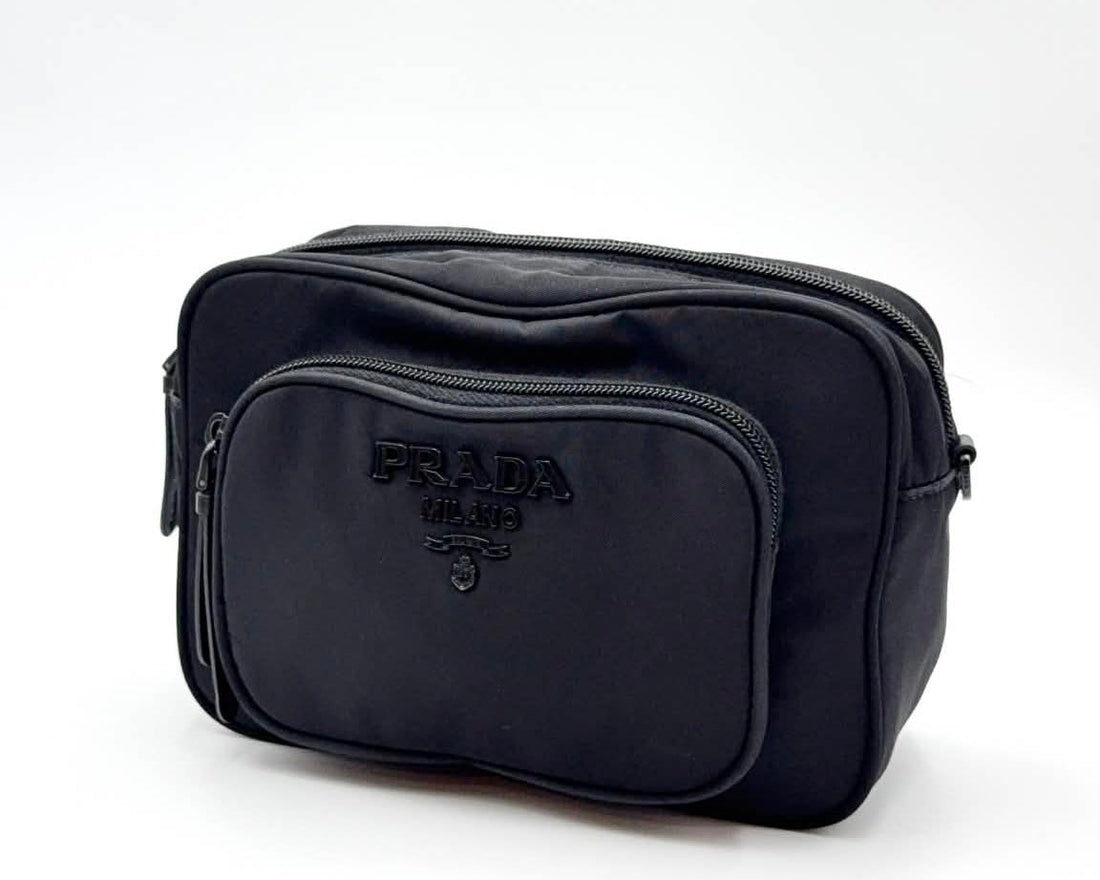 PRADA Shoulder Bag 1BH107 Cross body bag 2WAY Pouch Logo Nylon leather black (Like new)