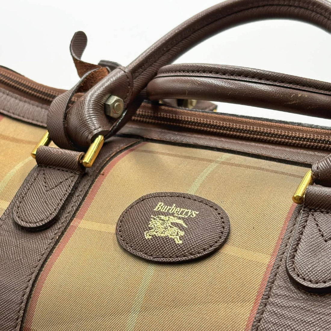 Burberry Vintage Nova Check Canvas Boston Bag (Pre-owned)