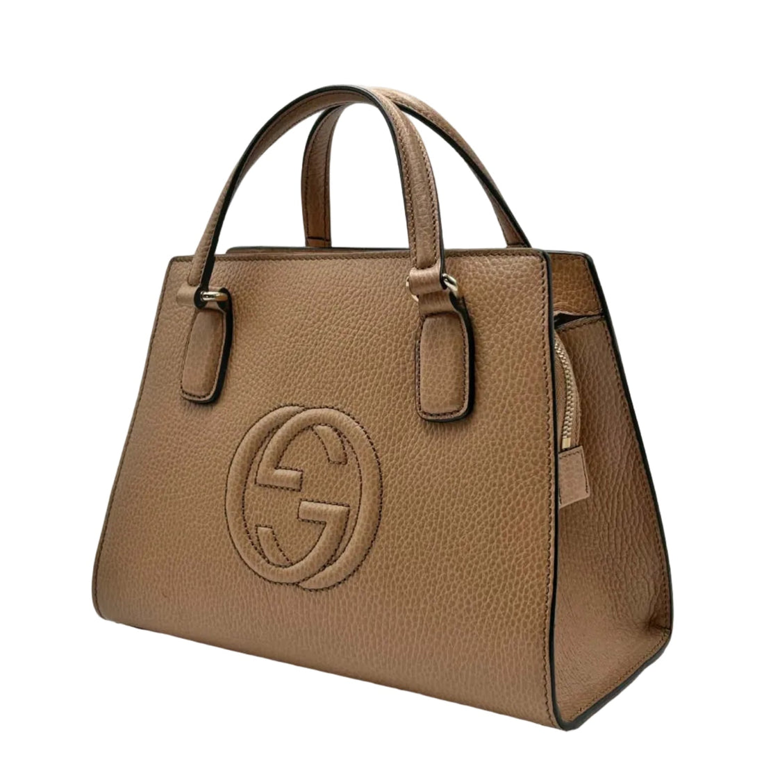 Gucci Interlocking G Soho Handbag Beige Leather (Like new) X8VJYGQ