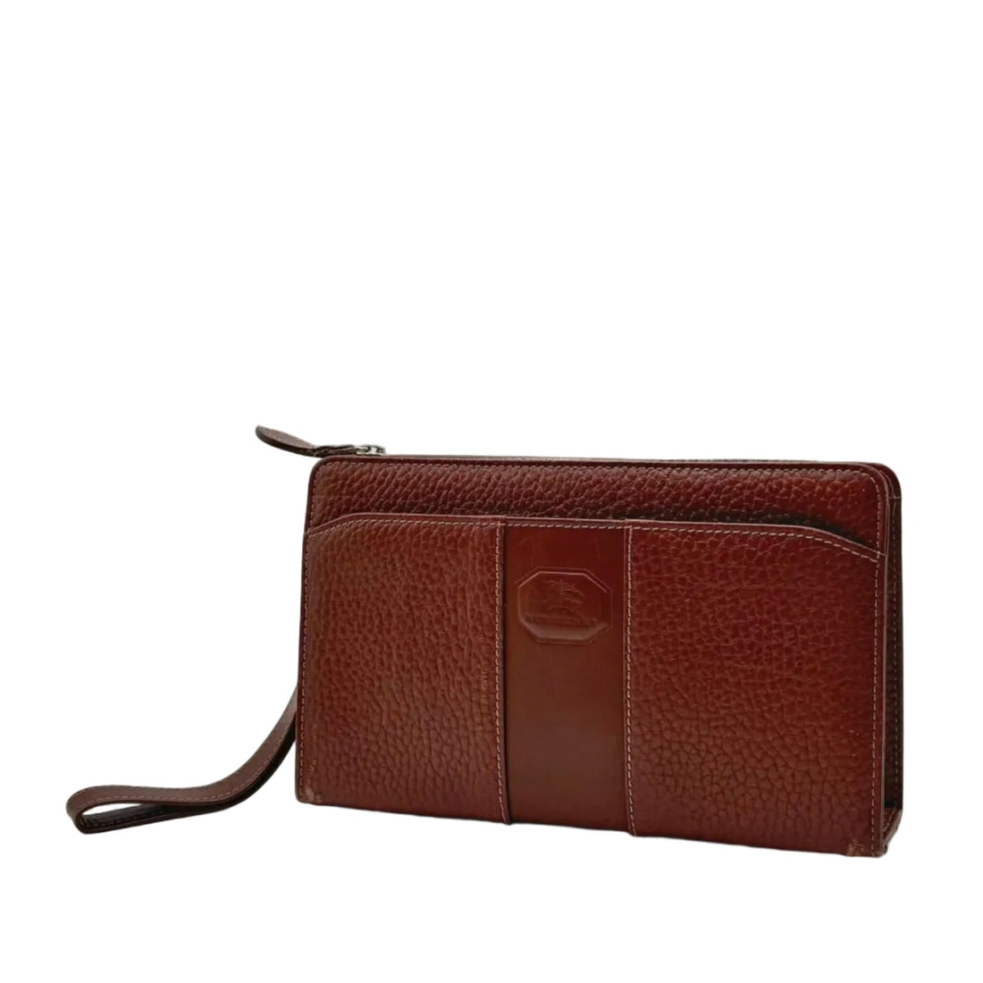 Burberry Leather Shadow Horse Clutch Bag Brown (Pre-owned)