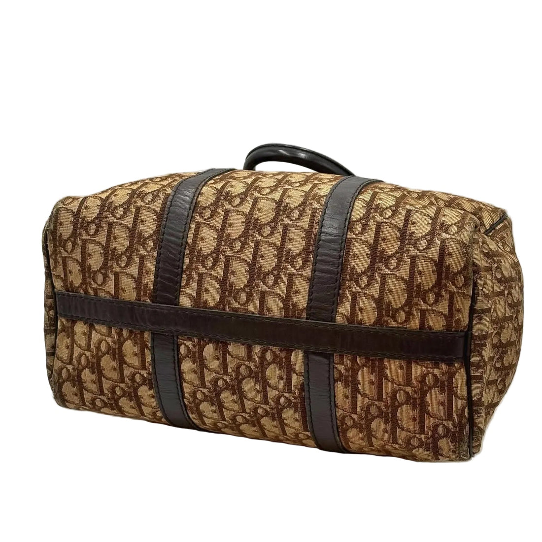 Christian Dior Brown Oblique Canvas Boston Bag (Pre-owned)