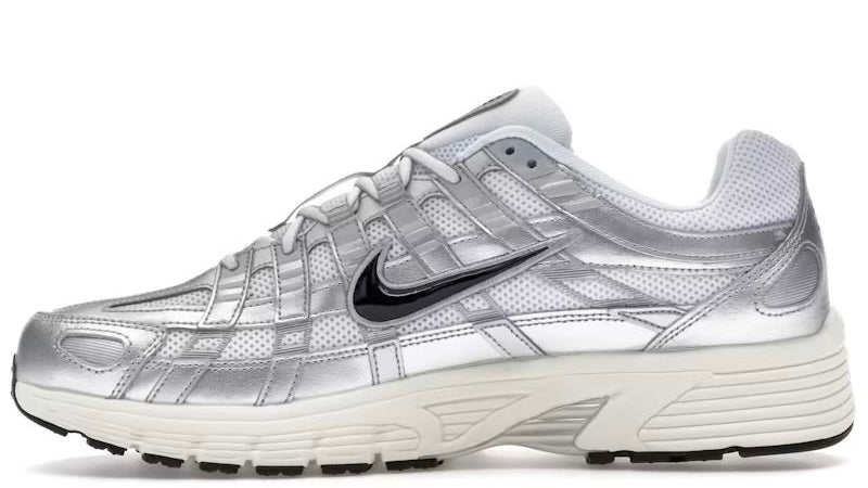 Nike P-6000 White Metallic Silver Flat Silver Black