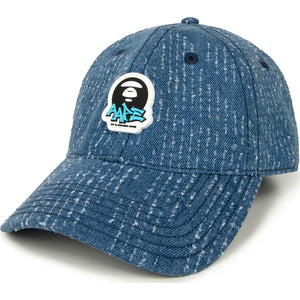 AAPE MOONFACE LOGO CAP BLUE