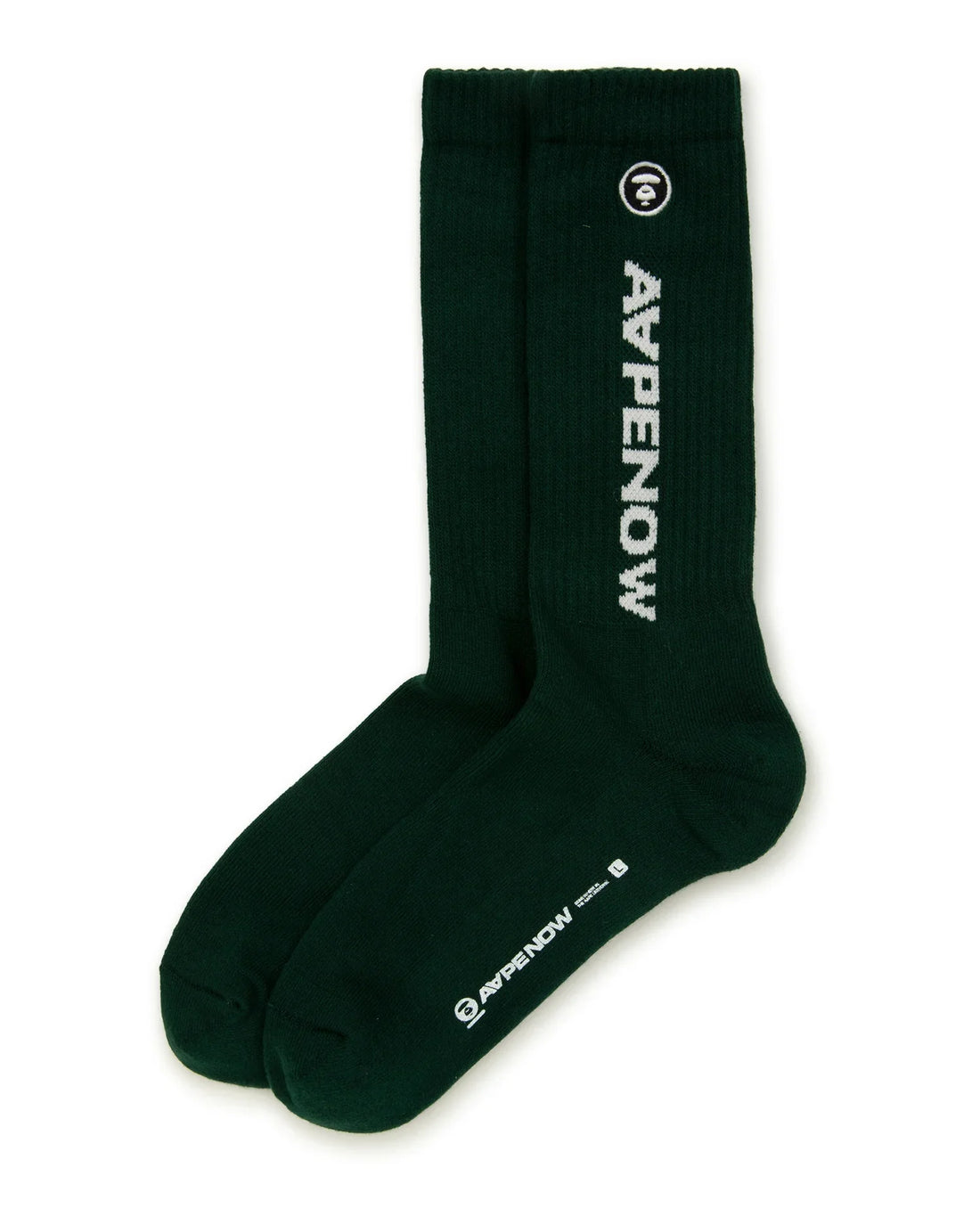 AAPENOW Moonface Logo Socks Dark Green