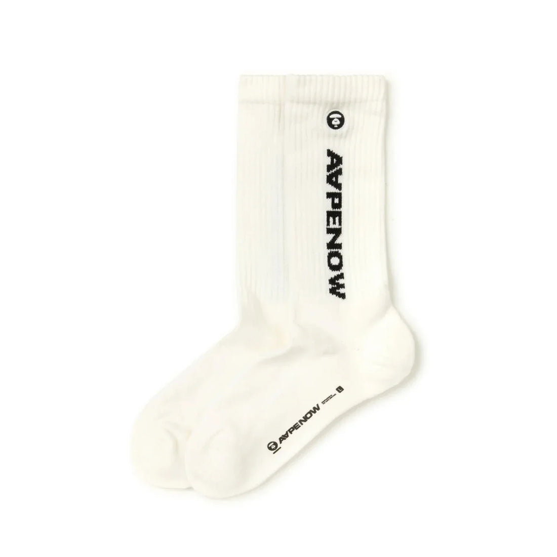 AAPENOW Moonface Logo Socks Ivory
