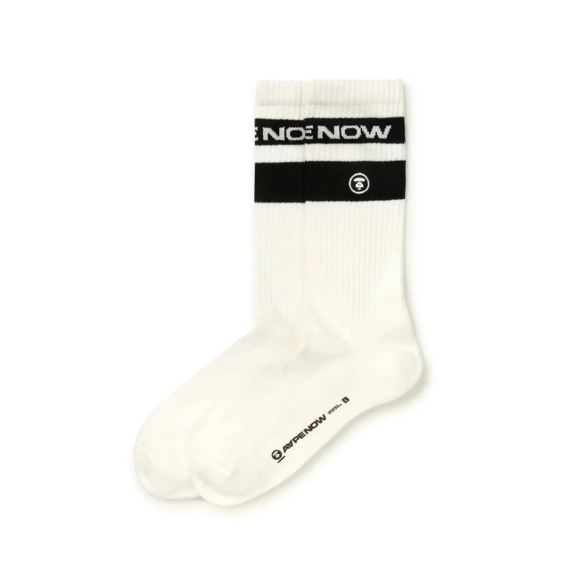 AAPENOW Logo Striped Crew Socks Ivory