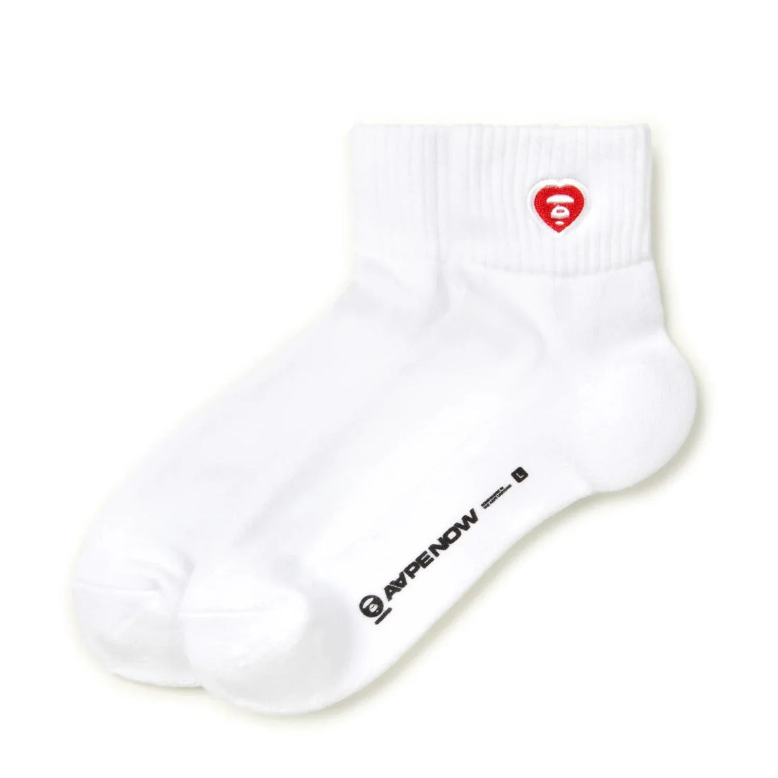 AAPE Moonface Embroidered Ankle Socks White