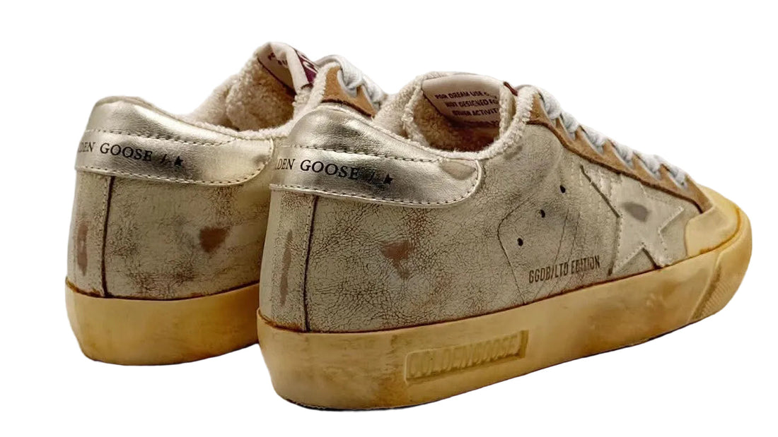 Golden Goose Super-Star Penstar Classic White Ecru Tobacco (Women's) LTD Edition