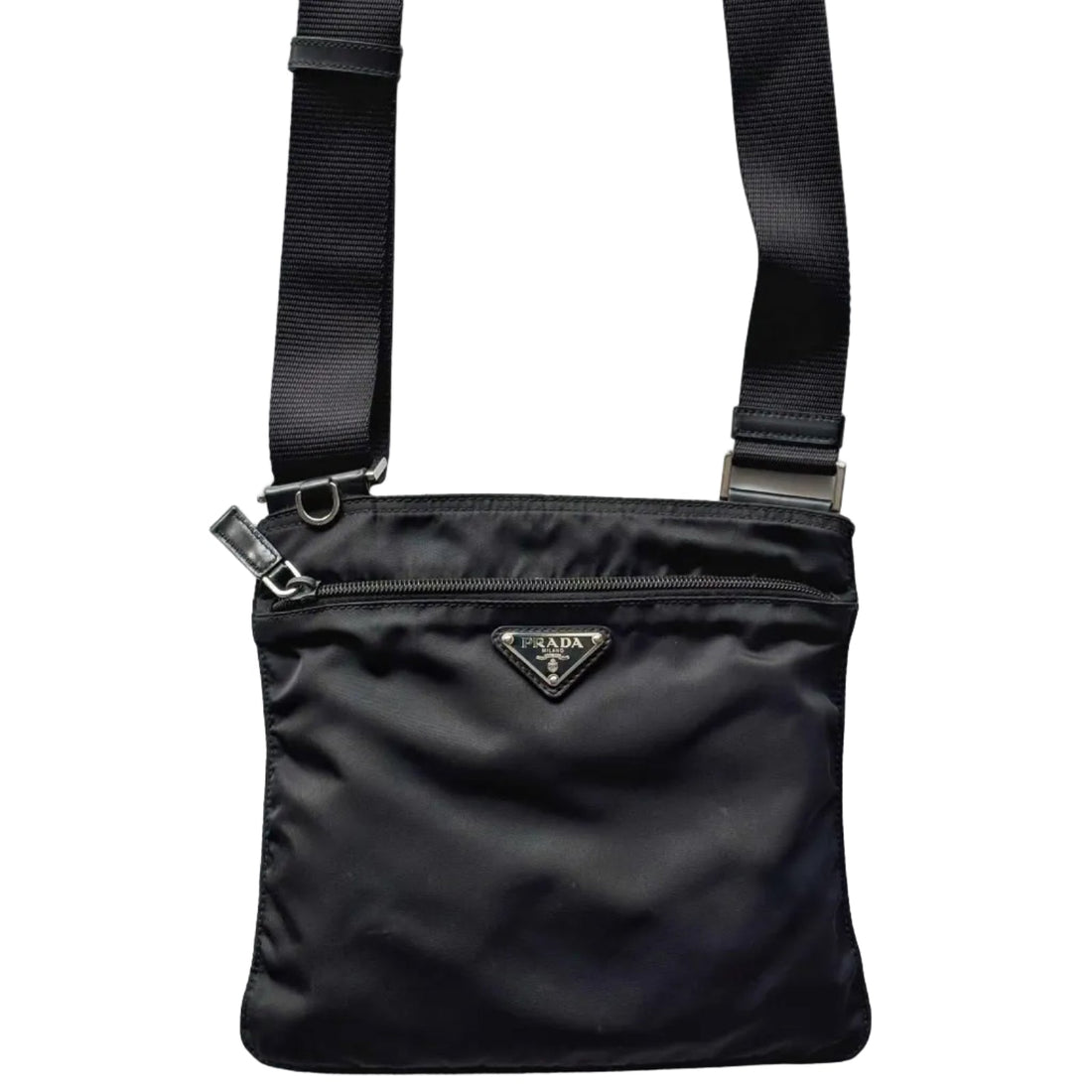 Prada Re-Nylon Messenger Bag Black (Pre-owned) CVBR2WD