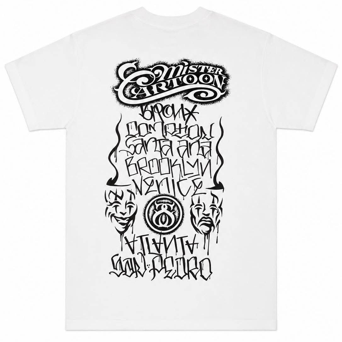 Stussy World Tour 2006 Mister Cartoon Limited Edition White Tee