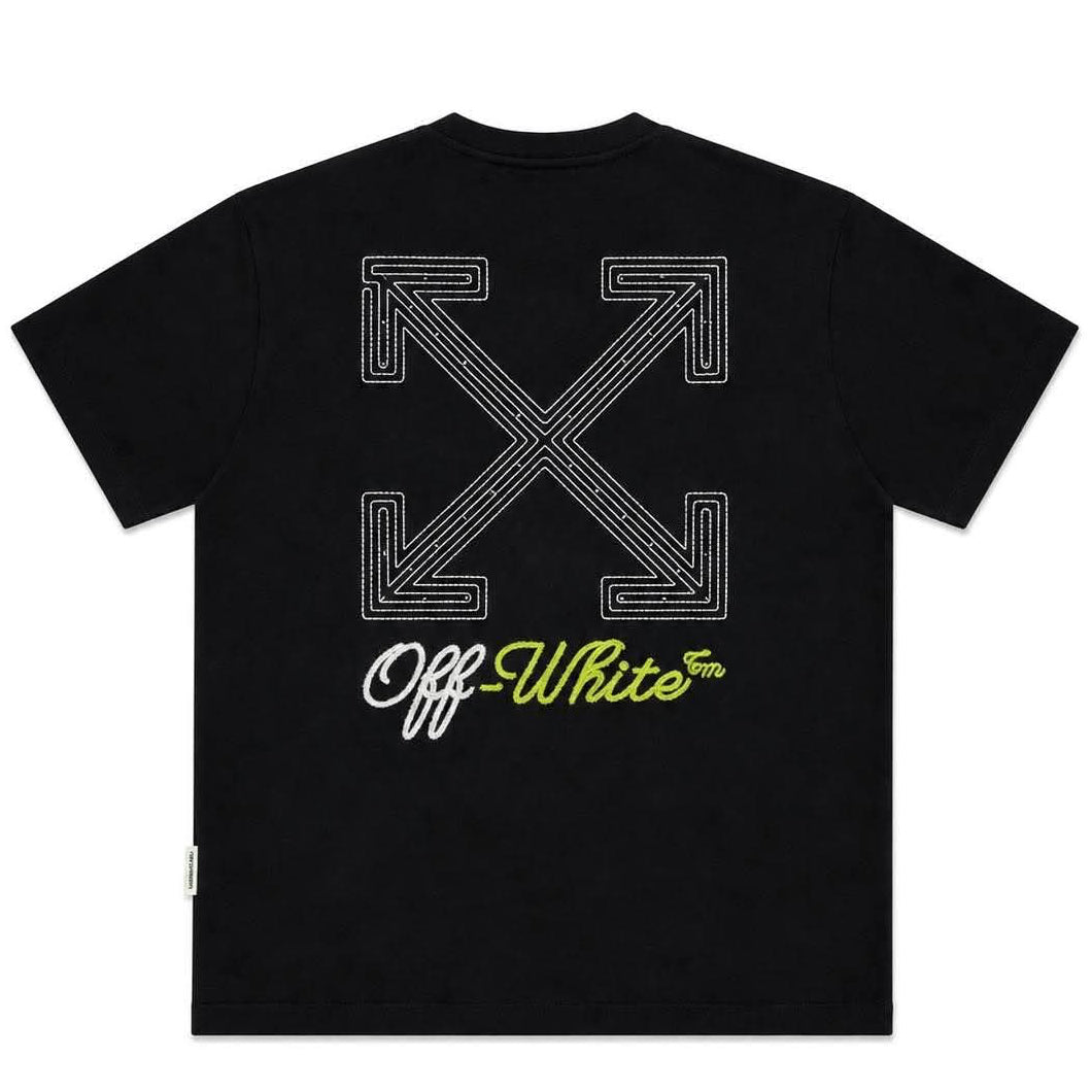Off-White Graffiti-Print Loose-Fit Short Sleeve T-shit Black