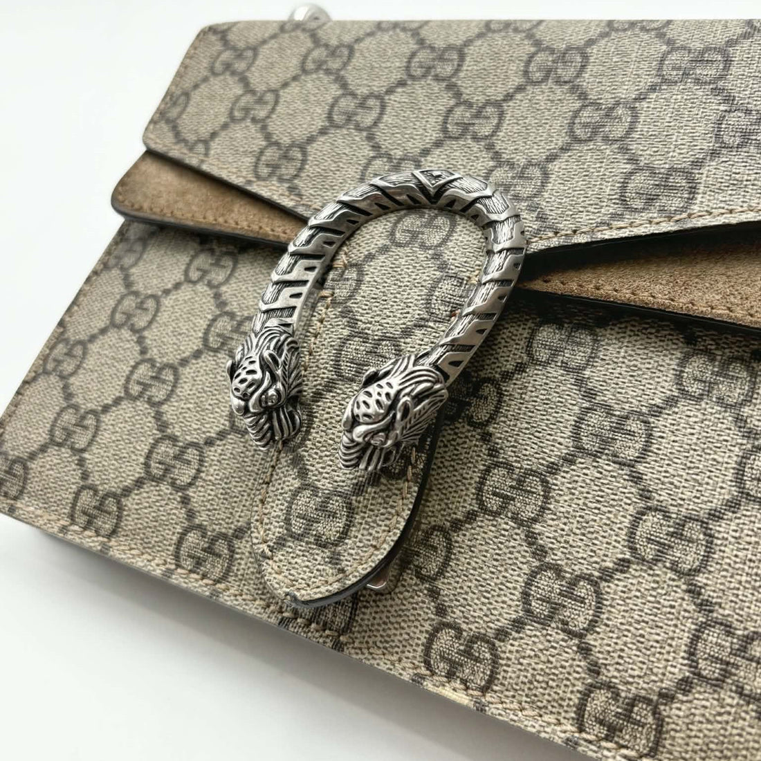 Gucci Dionysus Shoulder Bag GG Supreme Mini Beige (Pre-owned) M2HXC46