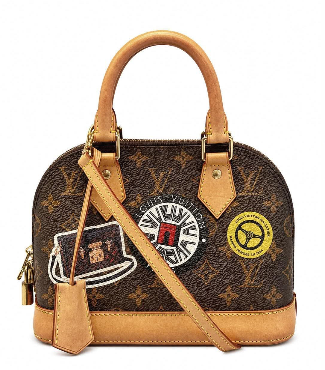 Louis Vuitton Limited Edition Monogram Canvas World Tour Alma BB Bag (Pre-owned)