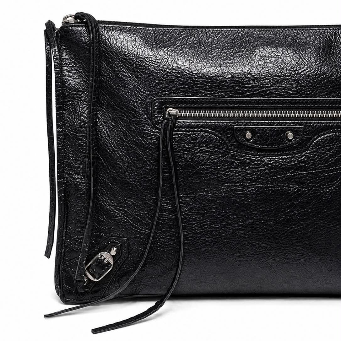 Balenciaga Agneau Classic Hardware Small Pouch Gris Fossile (Pre-owned)