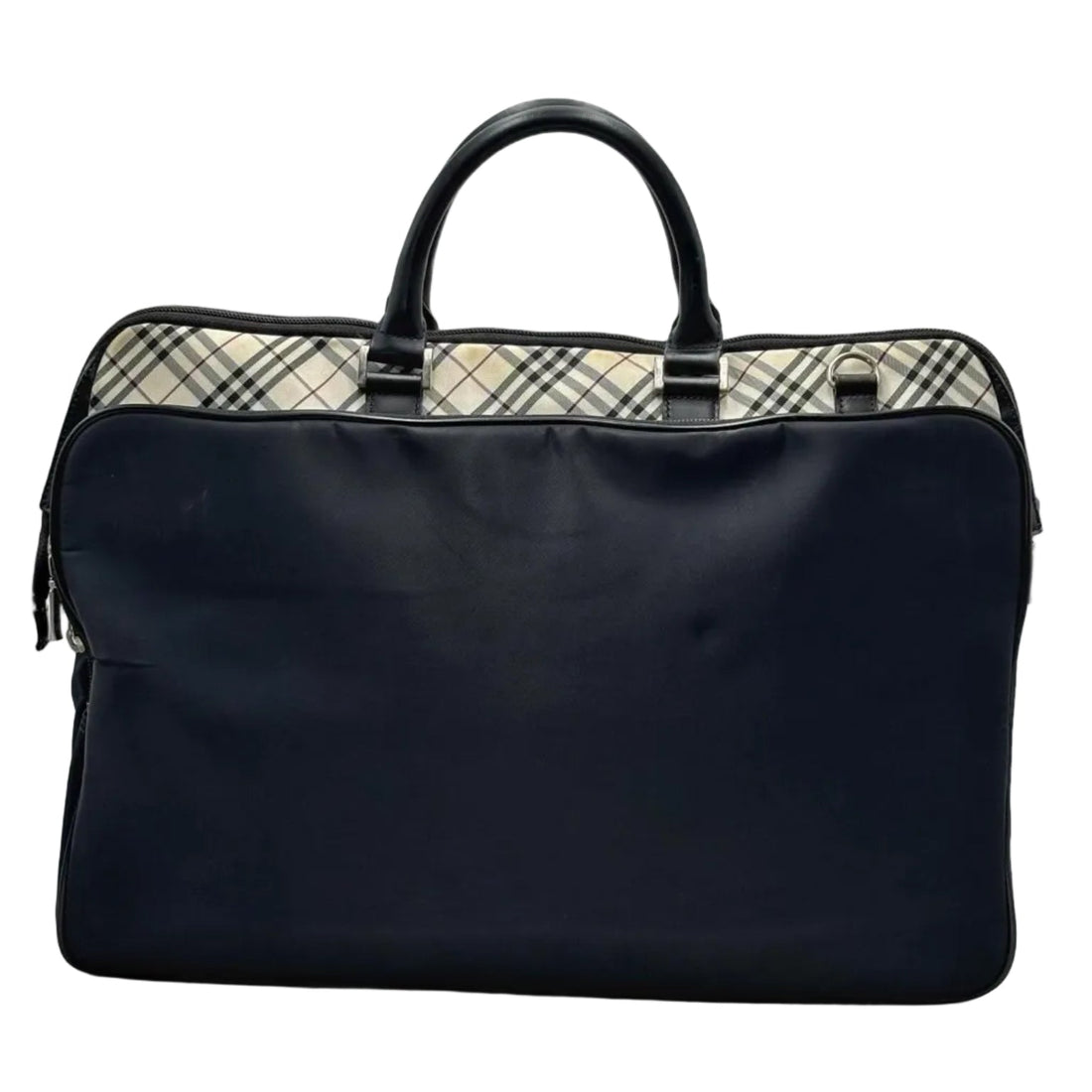 Burberry Nova Check Black Label Business Bag Nylon Black (Pre-owned)