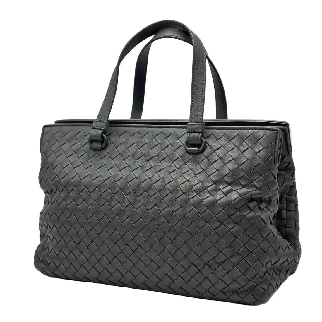 Bottega Veneta Intrecciato Medium Accordion Tote Pacific Dark Grey (Pre-owned) XBVDKK2