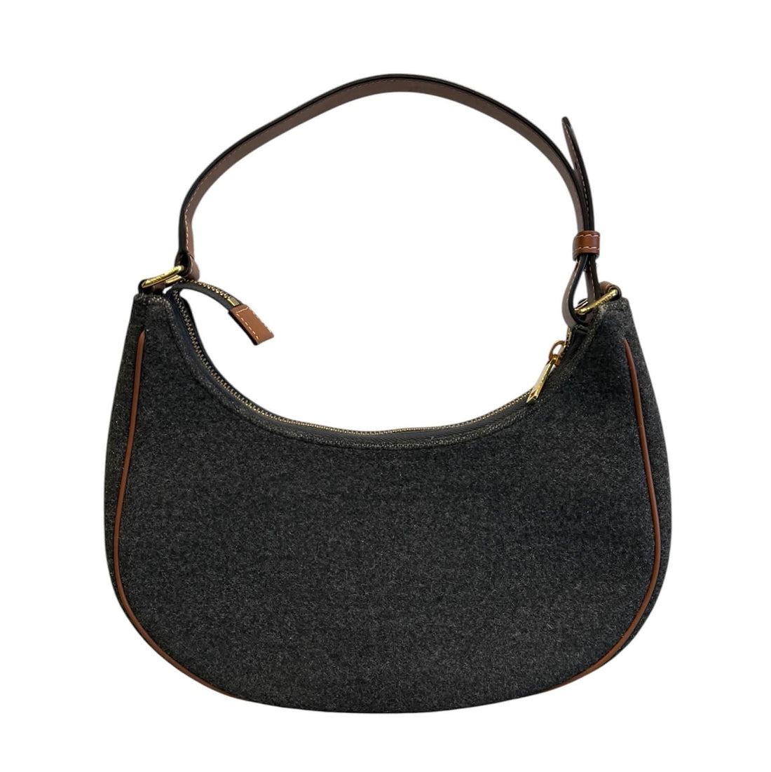 Celine Ava Bag In Textile With Celine & Calfskin Grey Beige (Pre-owned)