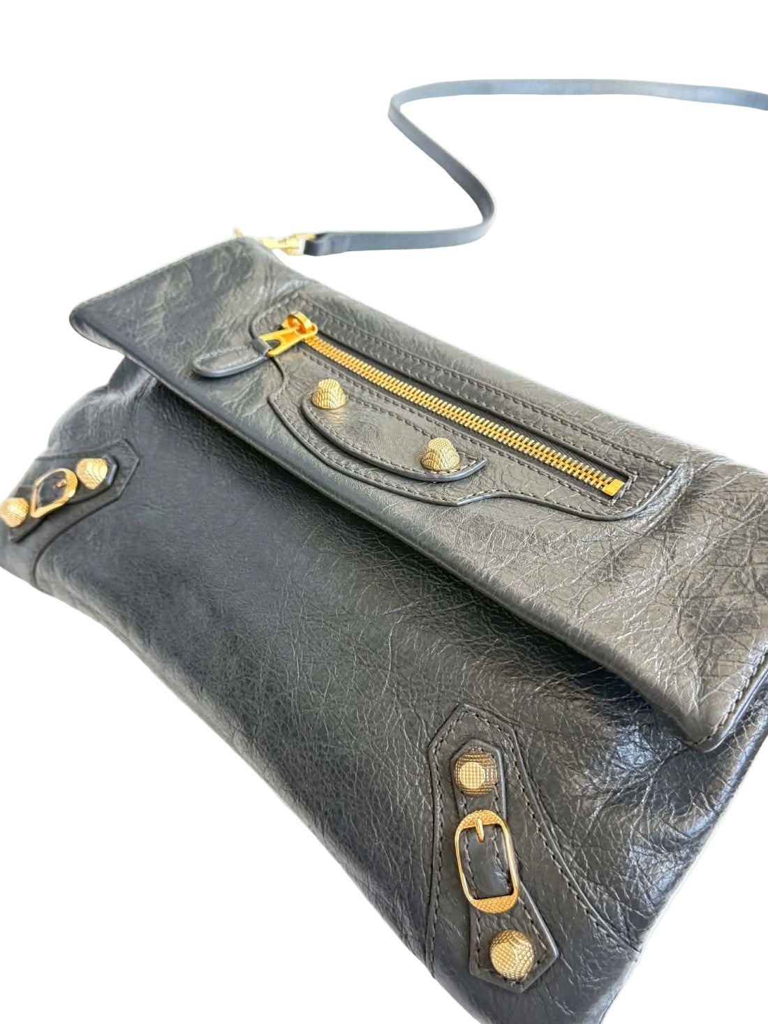 Balenciaga Lambskin Leather Giant Gold Envelope Clutch Bag (Pre-owned) 8HMT4TC