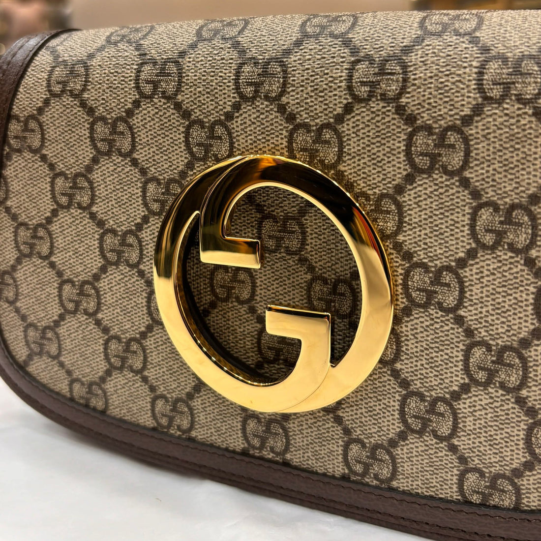Gucci Brown GG Supreme Blondie Belt Bag Beige (Like new) 8J43QVM