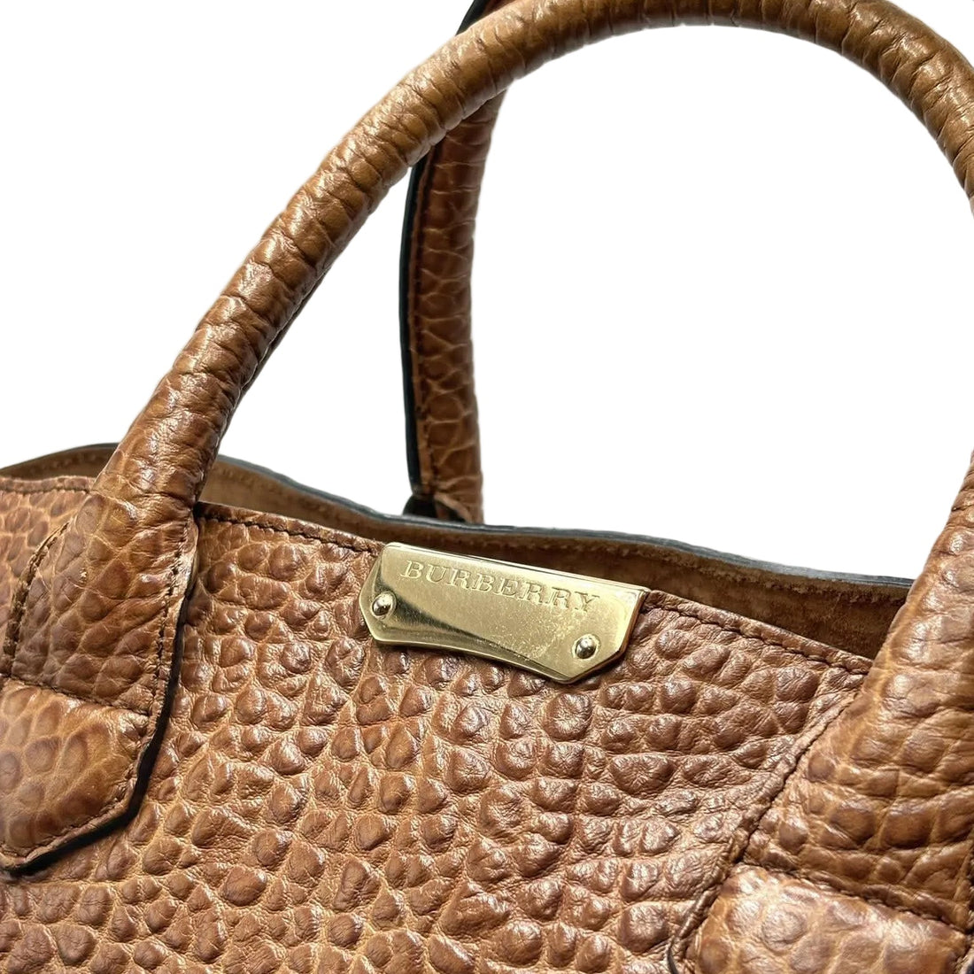Burberry Dewsberry Convertible Tote Heritage Grained Leather Medium (Pre-owned) 929RDVD