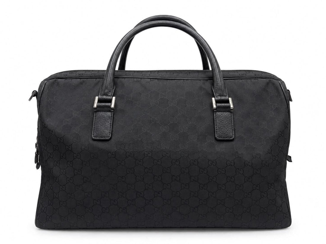 Gucci Black GG Nylon Weekender Travel Bag (Pre-owned) 7DWK3H6