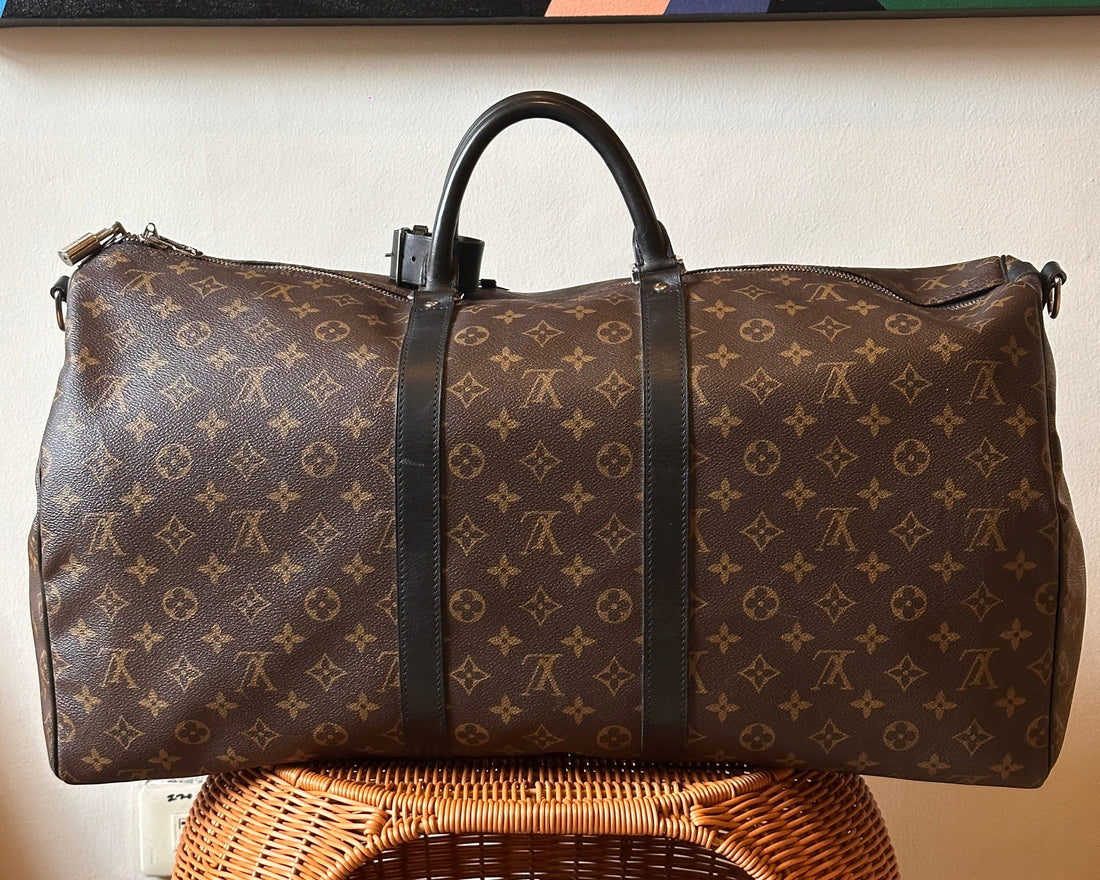 Louis Vuitton Keepall Bandoulière 55 Monogram Brown/Black "Rank A"