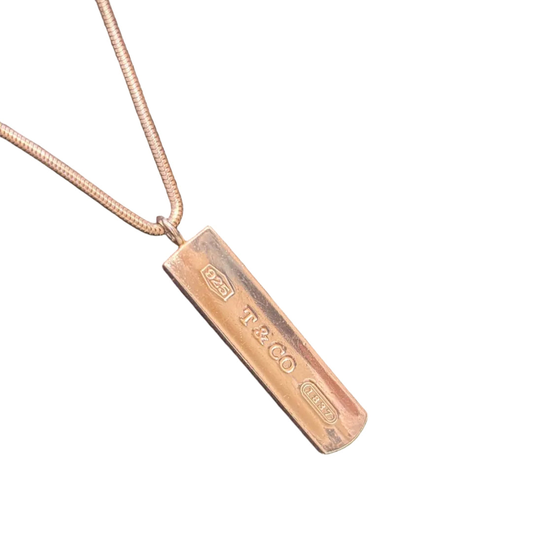 Tiffany & Co. 1837 Bar Pendant Necklace Sterling Silver (Vintage)