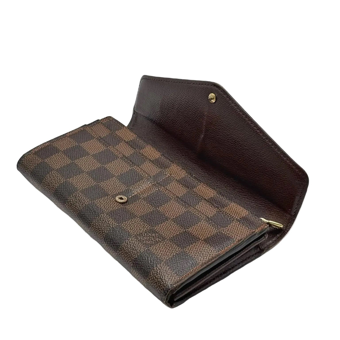 Louis Vuitton Sarah Wallet Damier Ebene Brown Monogram Canvas (Pre-owned)