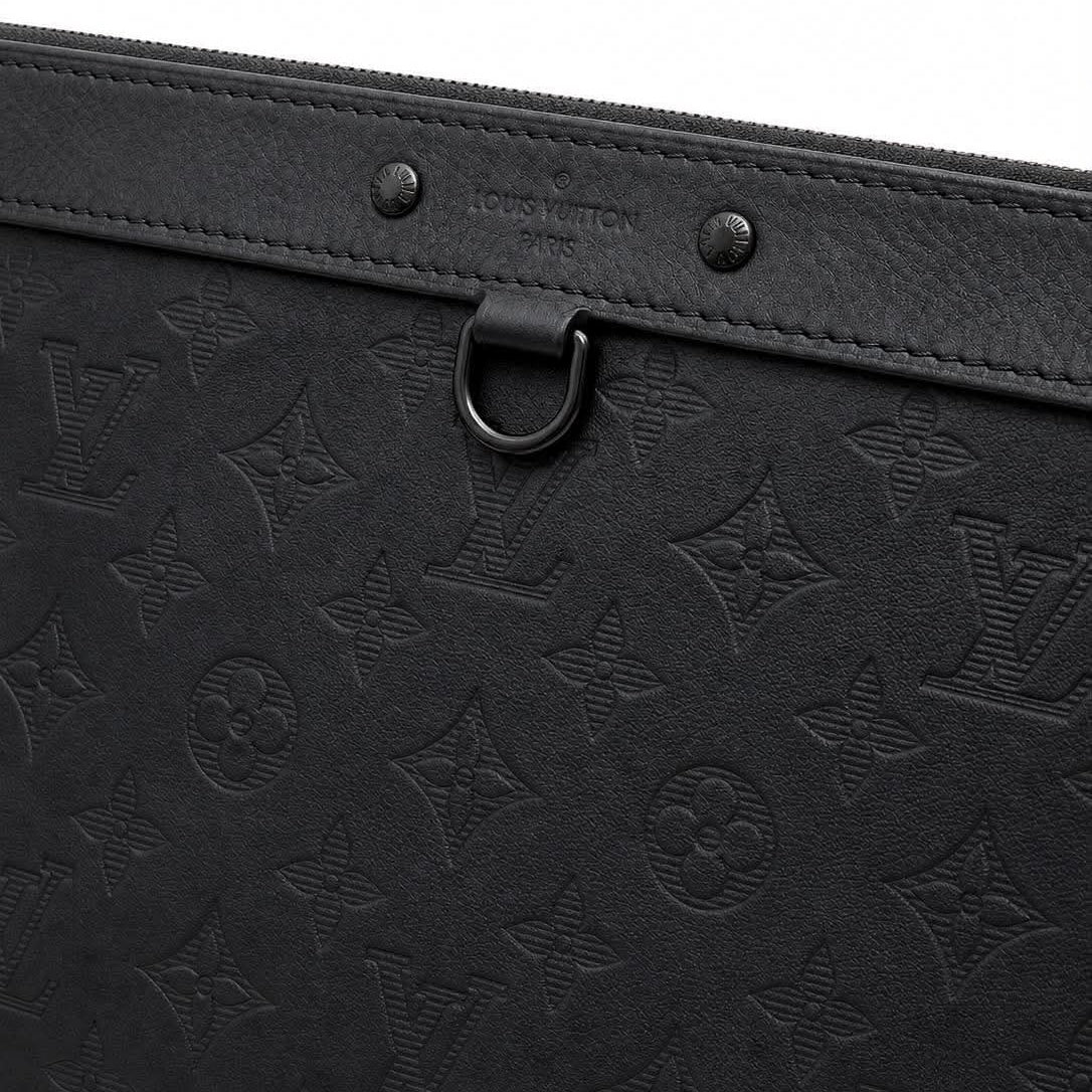 Louis Vuitton Monogram Shadow Discovery Pochette Clutch Bag (Pre-owned) HBT69D6