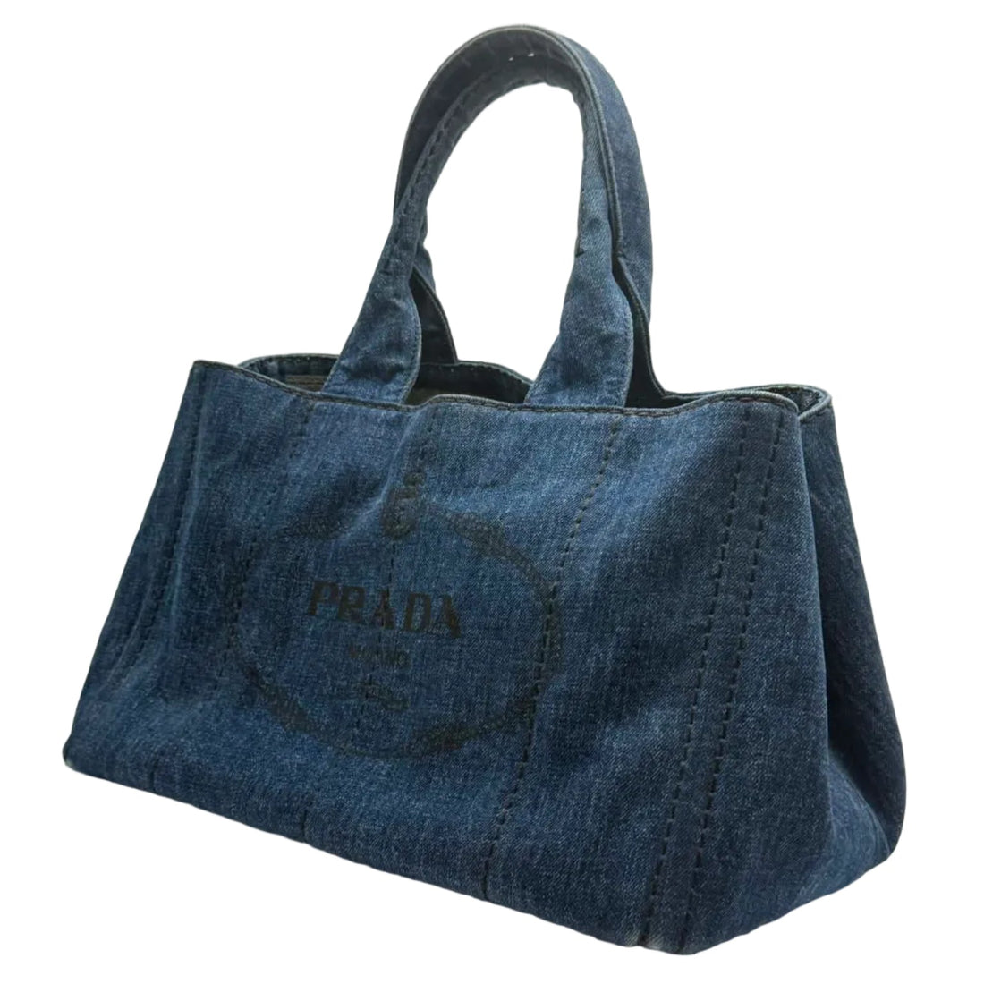 Prada Canapa Denim Tote Bag (Pre-owned) VWXYHB3