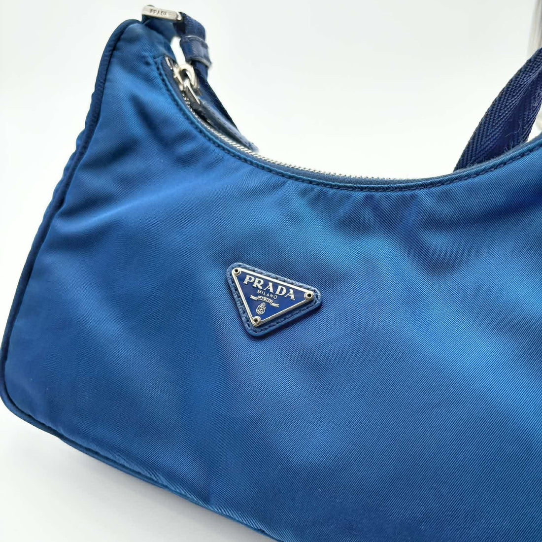 Prada Mini Tessuto Sport Shoulder Bag Blue (Like new) BK4XV7C